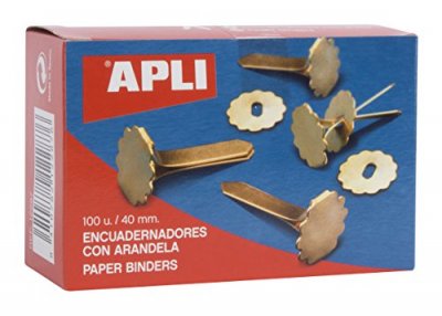 GENERIQUE APLI 12287 Bo&icirc;te de 100 Attaches parisiennes avec oeillets 40 mm