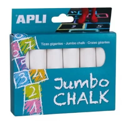 APLI  14370 - Bo&icirc;te de 6 craies g&eacute;antes blanches