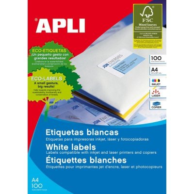 GENERIQUE Apli &Eacute;tiquettes Blanches Permanentes 70,0 x 36,0 mm 100 Feuilles