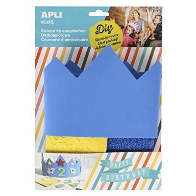 APLI  kids 14478 en mousse eva bleu anniversaire couronne sadapte &agrave; tous (taille unique)