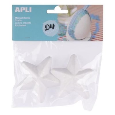 APLI  sachet de 2 &eacute;toiles en polystyrene - &oslash; 75 mm 014799