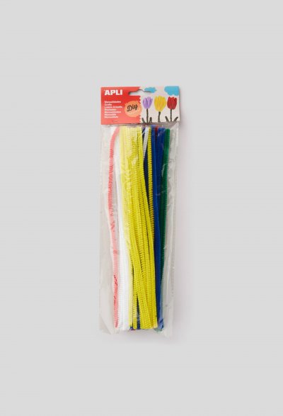 APLI  Sachet de 50 chenilles - Couleurs assorties - 30 cm