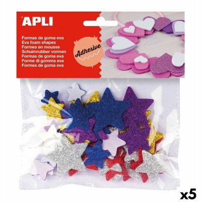 APLI  Sachet de 50 &eacute;toiles En mousse - Adh&eacute;sive &agrave; paillettes