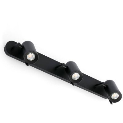 FARO BARCELONA Aplique murale noire Orleans 3 ampoules