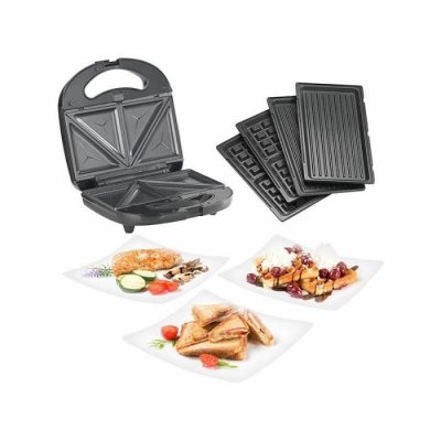 ROSENSTEIN & SOHNE Appareil &agrave; croque-monsieur 800 w avec fonctions gaufrier et grill de table