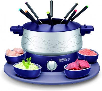 TEFAL Appareil &agrave; fondue pour 8 personnes violet gris