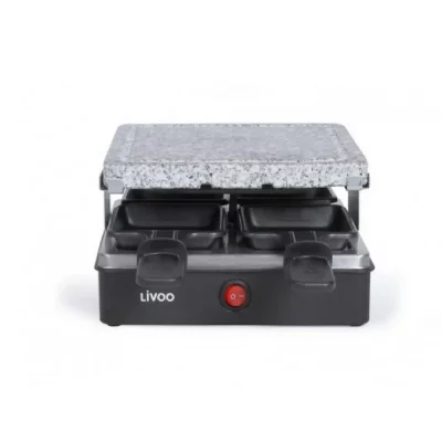 LIVOO Appareil &agrave; raclette 4 personnes  DOC242 600 W Noir 