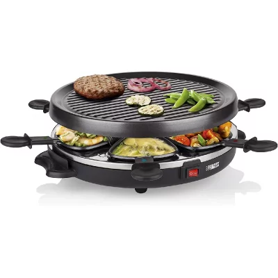 PRINCESS Appareil &Agrave; Raclette Avec Pierre &Agrave; Cuire Pour 2 &Agrave; 4 Personnes 800w Noir