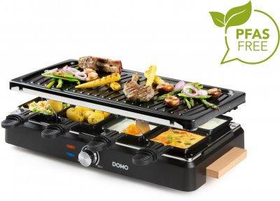 DOMO Appareil &agrave; raclette  DO9294G 1400 W 8 personnes noir mat - Neuf