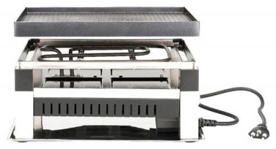 SOLIS Appareil &agrave; raclette et &agrave; pierrade -  791 - 5 en 1 pour 4 personnes - Argent/Noir