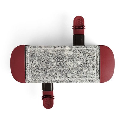 LIVOO Appareil &agrave; raclette rouge fonc&eacute; 2 personnes + 2 caquelons - 350W - plateau amovible en granite