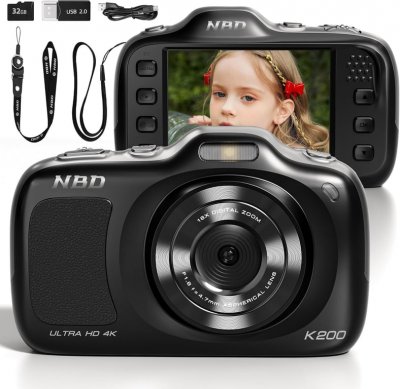 NBD Appareil Photo Compact 64MP - 120g - Autonomie Etendue avec Filtres Int&eacute;gr&eacute;s