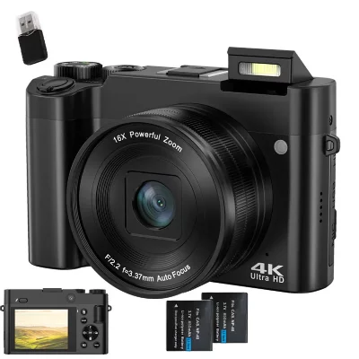SZSMART Appareil photo compact DC218L 4K 64MP Double Objectif Autofocus 20 Filtres
