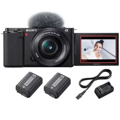 SONY Appareil photo hybride  PACK ZV-E10 + E 16-50mm f/3,5-5,6 OSS + 2&egrave;me BATTERIE + CHARGEUR