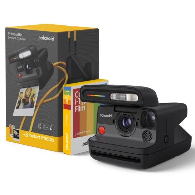 POLAROID Appareil photo instantan&eacute;  Flip Noir + pack de film couleur 8 photos 