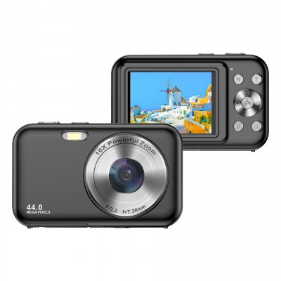 INF Appareil photo num&eacute;rique 1080P 44MP Zoom 16 x &Eacute;cran 2,4 pouces Le noir