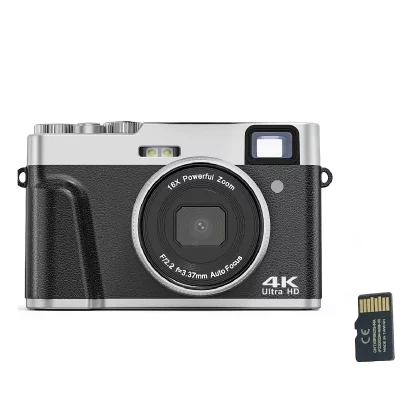 INF Appareil photo num&eacute;rique 4K/48MP/16X Zoom/Autofocus/Viseur/Anti-Shake avec carte 32 Go