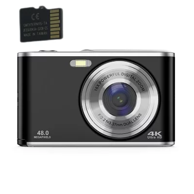 INF Appareil photo num&eacute;rique 4K 48MP Webcam zoom 16x avec carte m&eacute;moire de 32 Go Le noir