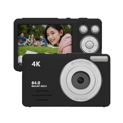 YONIS Appareil Photo Num&eacute;rique 4k Hd Avec Zoom 18x Et &Eacute;cran 2.88 Pouces Pour Enfants Noir 