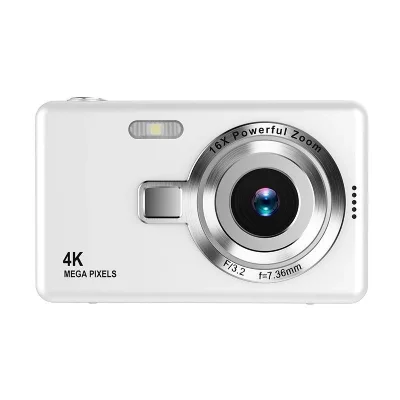 YONIS Appareil Photo Num&eacute;rique 4K HD Portable Avec Zoom 16X Et &Eacute;cran 2.4 Pouces Blanc 