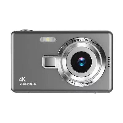 YONIS Appareil Photo Num&eacute;rique 4k Hd Portable Avec Zoom 16x Et &Eacute;cran 2.4 Pouces Gris 