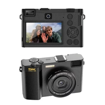 YONIS Appareil Photo Num&eacute;rique 5k Uhd 3 Pouces Zoom 18x &Eacute;cran Ips Blanc Noir 
