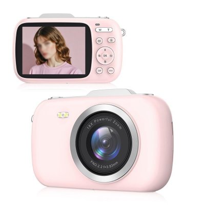 YONIS Appareil Photo Num&eacute;rique 64 Mpx 4K Zoom 18x Ecran HD Rose