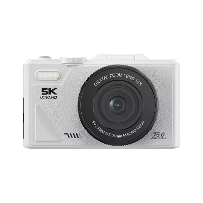 YONIS Appareil Photo Num&eacute;rique 75mp 5k Avec Zoom 18x Et &Eacute;cran Inclinable Wifi Blanc 