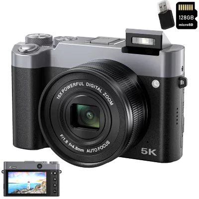 SZSMART Appareil Photo Num&eacute;rique DC208N 5K 64MP Ecran Tactile 3.6"" Autofocus Double Objectif