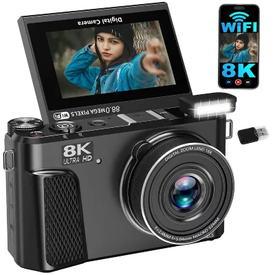 VURAHOME Appareil Photo Num&eacute;rique Vlogging  WD3 8K 88MP WiFi &Eacute;cran 3"" Rotatif 180&deg; Noir