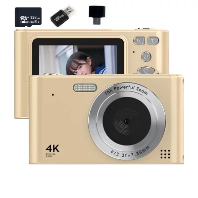  Appareil Photo Num&eacute;rique VURAHOME C15 1080P Zoom 16X &Eacute;cran 2,4"" 128Go Or