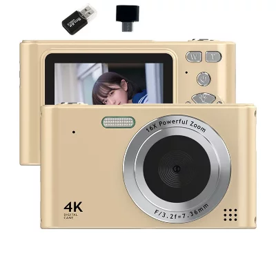  Appareil Photo Num&eacute;rique VURAHOME C15 1080P Zoom 16X &Eacute;cran 2,4"" Enfants Adultes Or