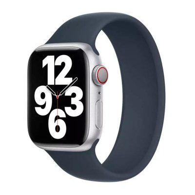 APPLE  Bracelet Boucle unique en Silicone pour  Watch - Bleu Orage Taille 9