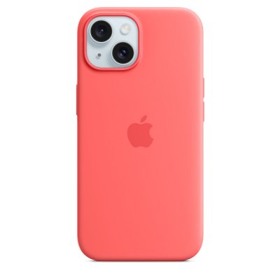 APPLE  Coque en silicone avec MagSafe pour iPhone 15 - Goyave