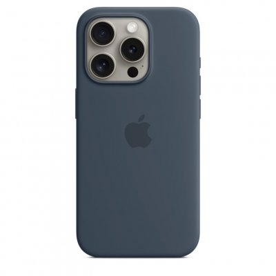 APPLE  Coque en silicone avec MagSafe pour iPhone 15 Pro - Bleu orage