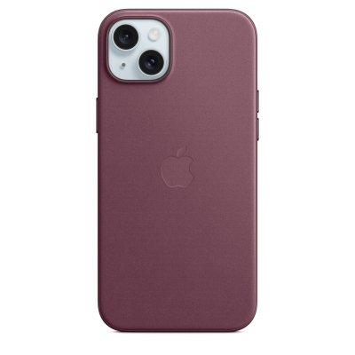APPLE  Coque en tissage fin avec MagSafe pour iPhone 15 Plus - M&ucirc;re