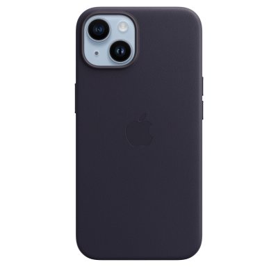 APPLE  Coque Leather MagSafe iPhone 14 - Ink