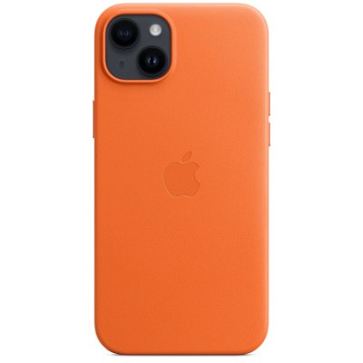 APPLE  Coque Leather MagSafe iPhone 14 Plus - Orange