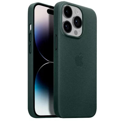 APPLE  Coque Leather MagSafe iPhone 14 Pro Max - Forest Green