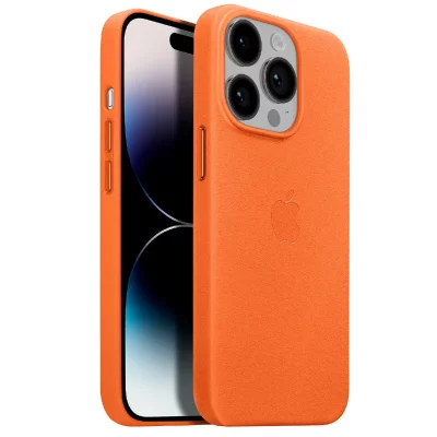 APPLE  Coque Leather MagSafe iPhone 14 Pro Max - Orange