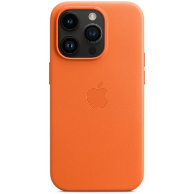APPLE  Coque Leather MagSafe iPhone 14 Pro - Orange