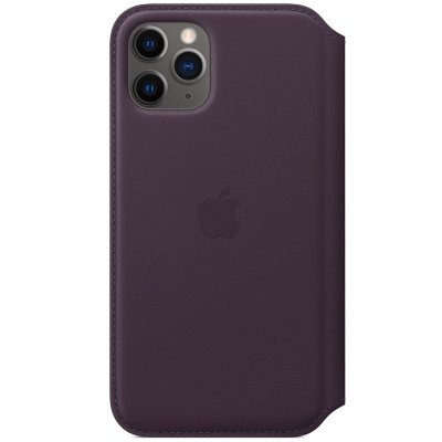 APPLE  &Eacute;tui folio en cuir pour iPhone 11 Pro - Aubergine