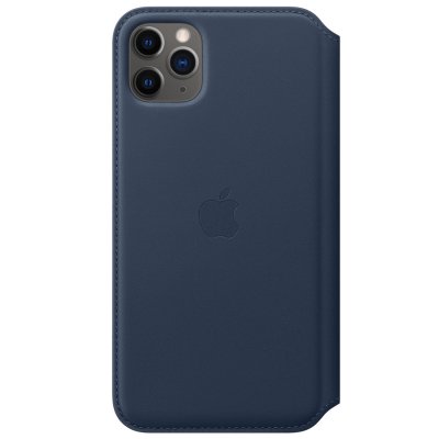 APPLE  &Eacute;tui Folio en Cuir (pour iPhone 11 Pro Max) - Bleu du Large
