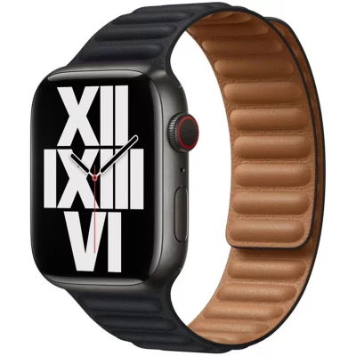 APPLE  Leather Link  Watch - Taille M/L - Midnight