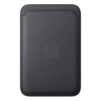 APPLE  Porte‑cartes en tissage fin Noir avec MagSafe pour iPhone