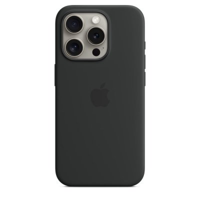 APPLE  Silicon Case MagSafe Coque arri&egrave;re  iPhone 15 Pro noir