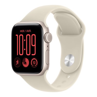 Apple Watch SE 3 GPS 44 mm Aluminium Lumi&egrave;re Stellaire Bracelet Sport Sable M/L