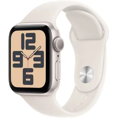 Apple Watch SE GPS 40 mm Aluminium Lumi&egrave;re stellaire Bracelet Sport - M/L