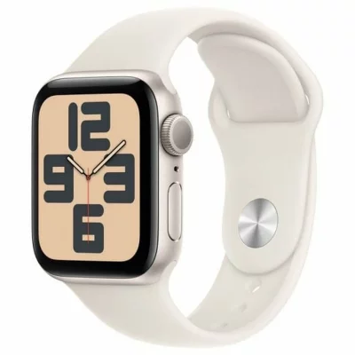 Apple Watch SE GPS 40 mm Bo&icirc;tier en aluminium Starlight avec bracelet sport Starlight - M/L