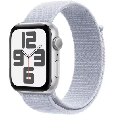 Apple Watch SE GPS 44 mm Bo&icirc;tier en Aluminium Argent avec Boucle Sport Nu&eacute;e bleue 